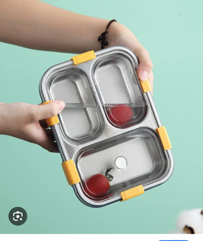 3 Compartment Stainless Steel Insulated Perfect Lunch Box