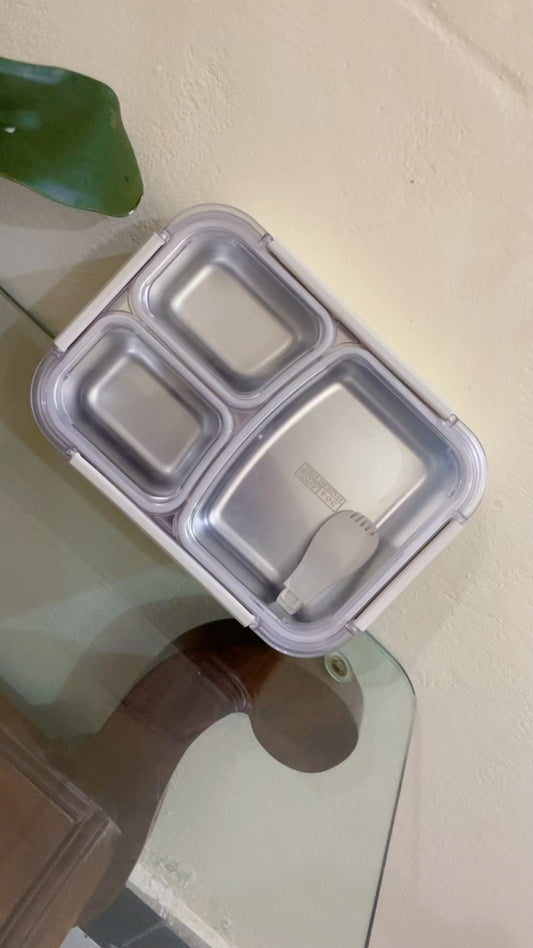 3 Compartment Stainless Steel Insulated Perfect Lunch Box