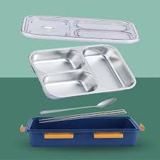 3 Compartment Stainless Steel Insulated Perfect Lunch Box